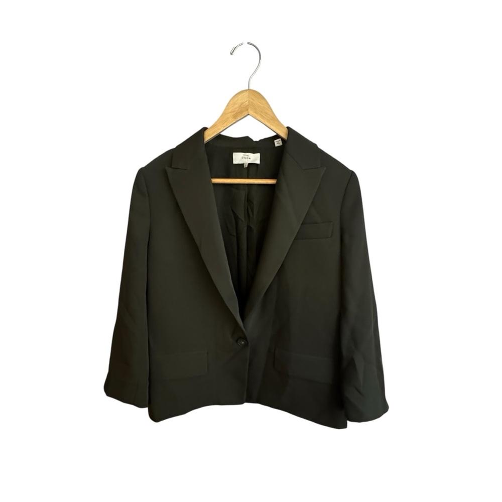 Vince Black One Button Oversized Cropped Blazer